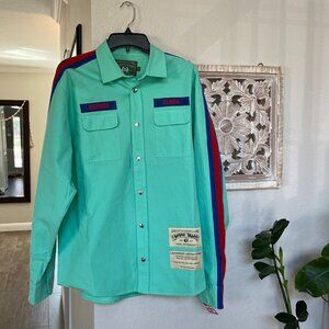 Denim Tears Mint Green Military Long Sleeve Button Up Bstroy Men's Size L